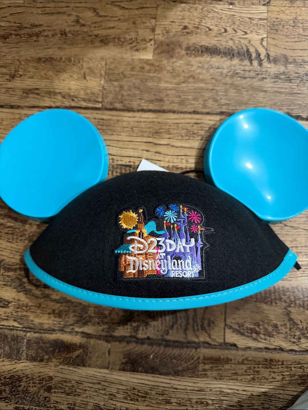 Mickey Ears Hat in Black and Bright Blue one size fits most Disney +